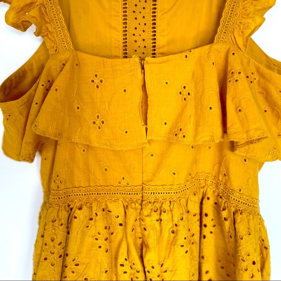 Moon River Anthropology Yellow Eyelet Tank Size S - Picture 7 of 10